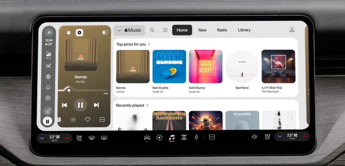 Tesla Apple Music feature in update 2026.07